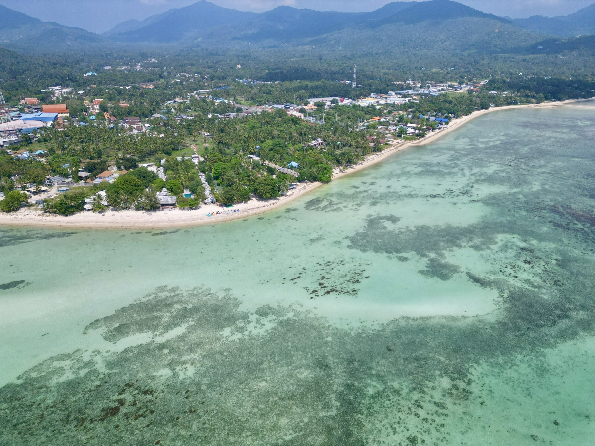 Windsurfing spot at Koh Samui Beach Koh Samui — flat water lagoon at sunset
